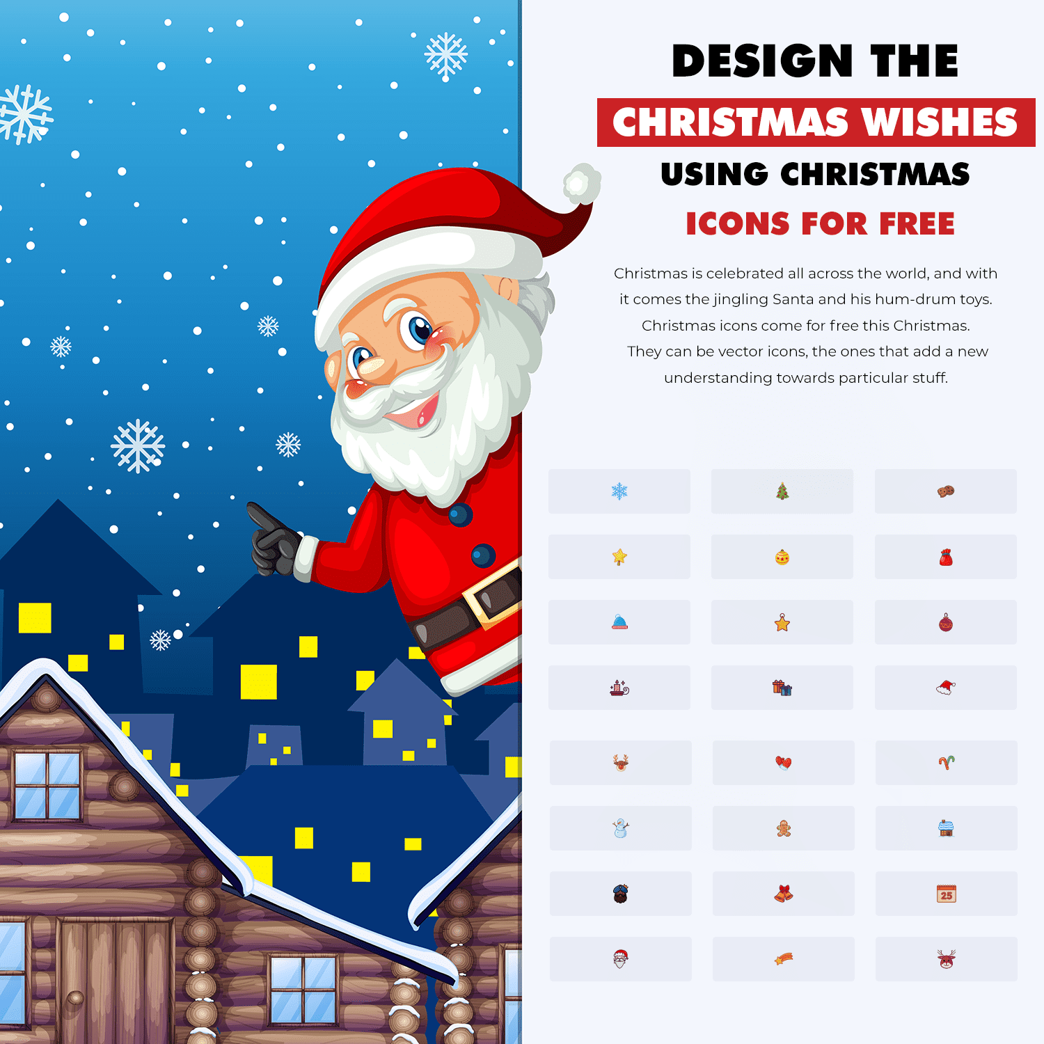 design free vector Christmas icons