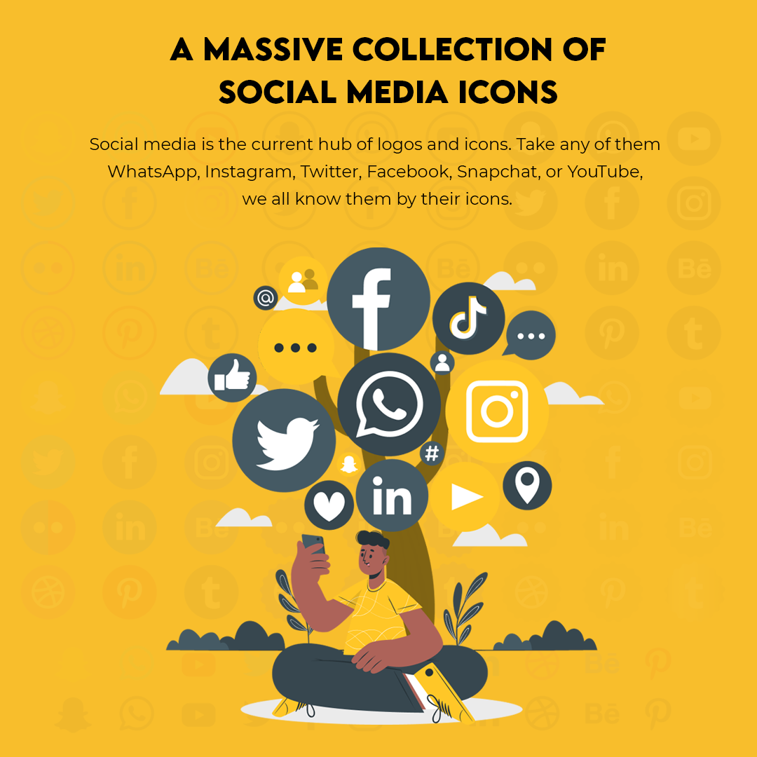 collection of social media icons